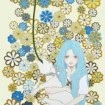 Chihiro Nagashima,Ame deha naku hana datta, 2011年, Acrylic and watercolor on paper, wood panel, 120.5×42cm.